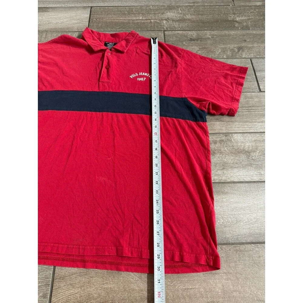 VTG Ralph Lauren Mens XXL Color Block Red Blue Made In USA Polo Jeans